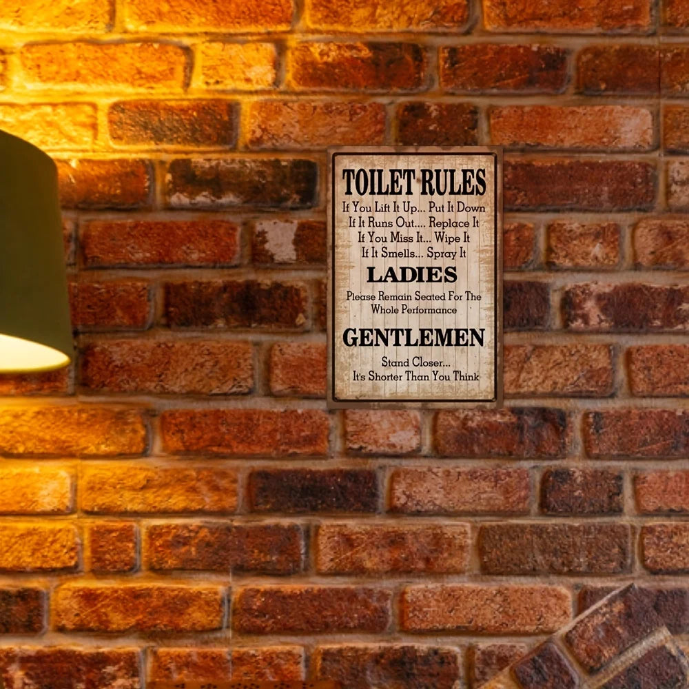 1pc, Vintage Plaque Iron Poster Wall Decor for Bathroom