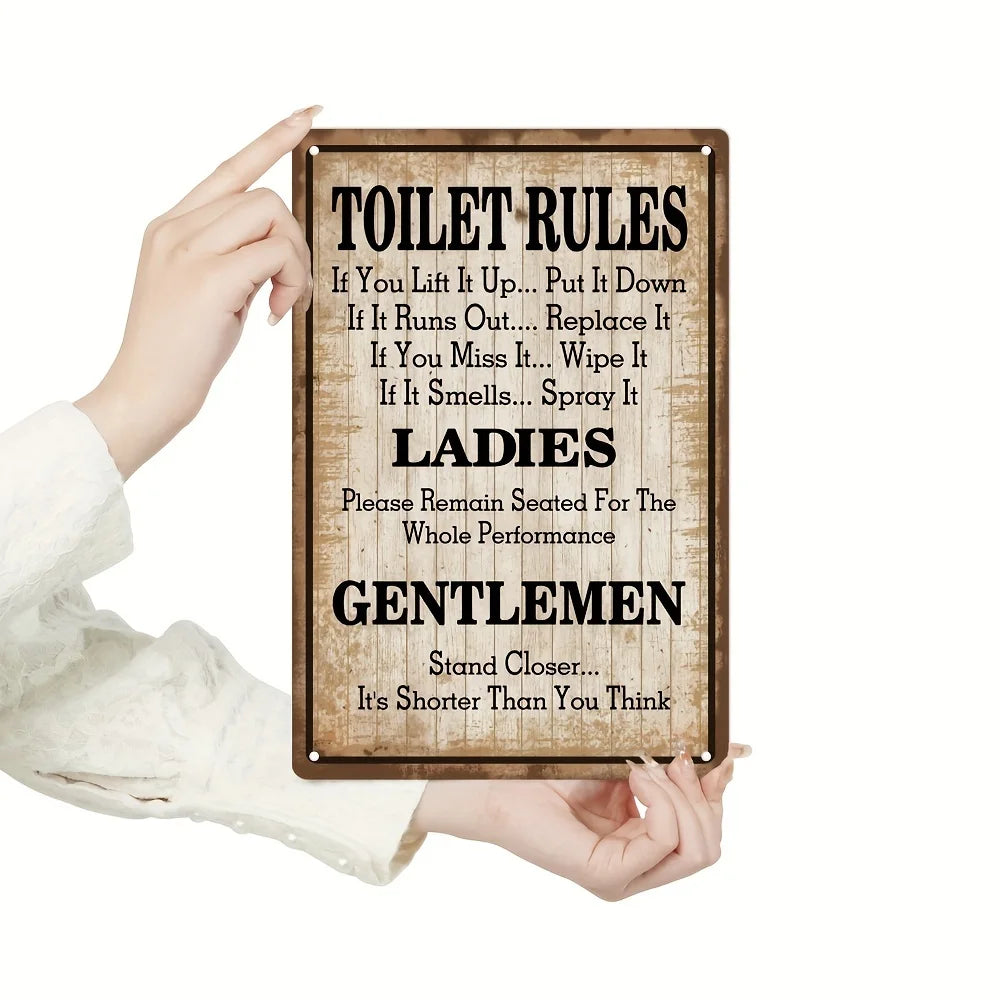1pc, Vintage Plaque Iron Poster Wall Decor for Bathroom