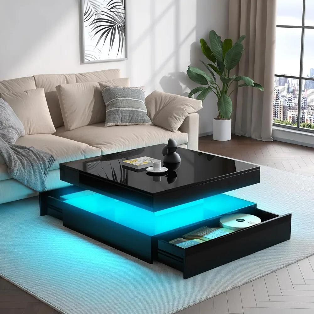 LED Coffee Table with Storage
