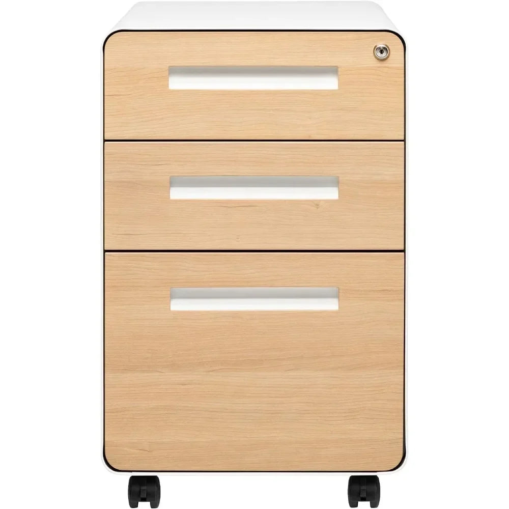 3 Drawer File Cabinet with Lock Under Office Desk Metal Filing Cabinet