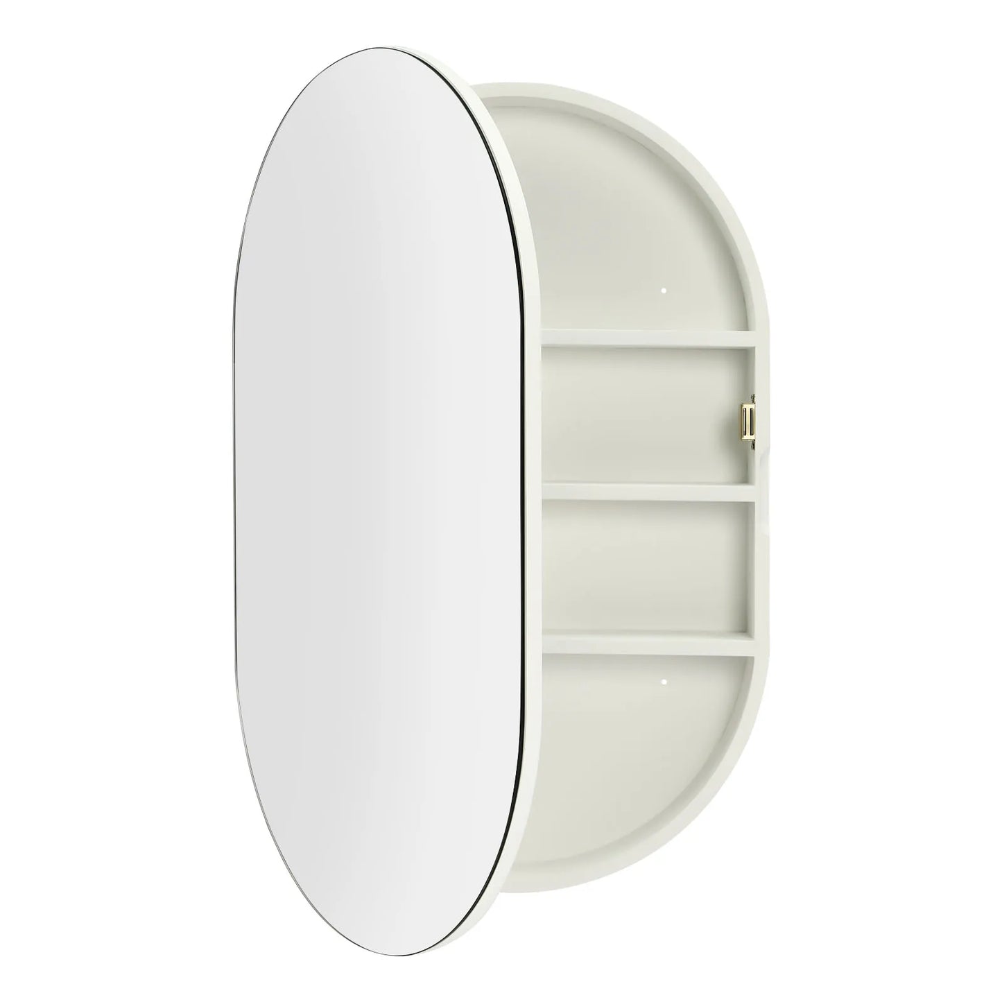 Oval Cabinet Mirror with Bathroom Wall Storage for Stylish Organization