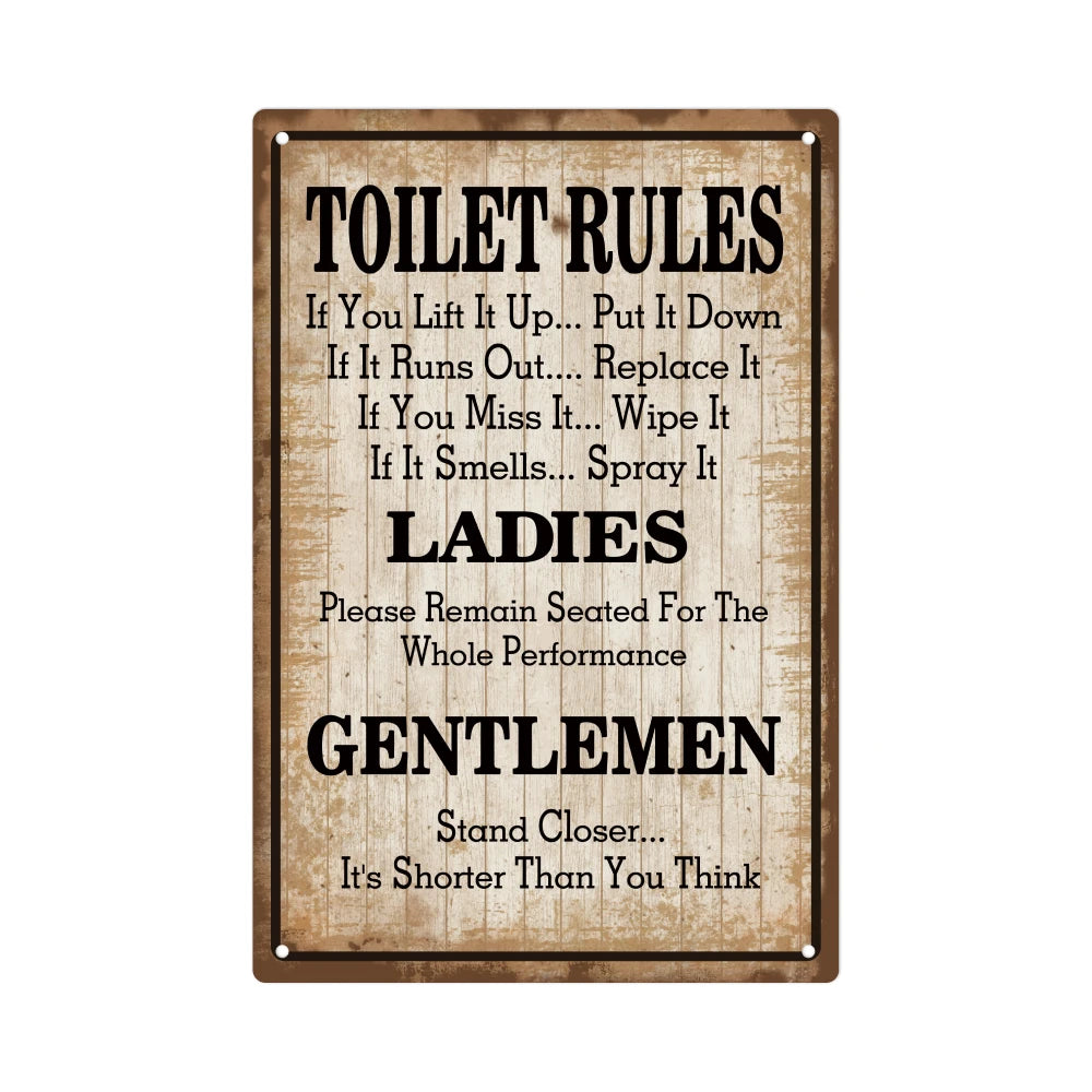 1pc, Vintage Plaque Iron Poster Wall Decor for Bathroom