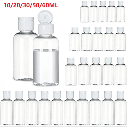 10/20PCS PET Squeeze Bottles with Flip caps Travel Refillable Container for Shampoo Lotion Cream Body Soaps