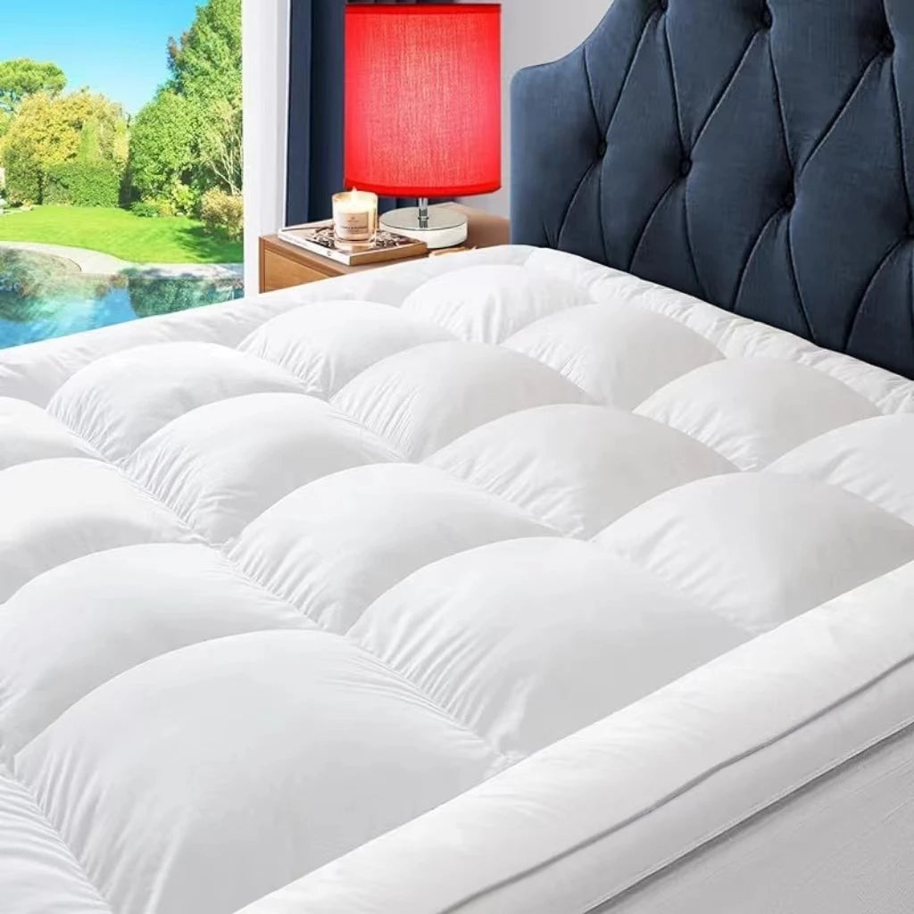Extra Thick Mattress Cover Quilted Fitted Mattress Protector Plush Pillow Top Deep Elastic Pocket