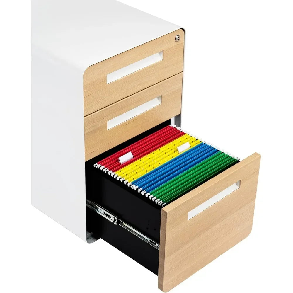 3 Drawer File Cabinet with Lock Under Office Desk Metal Filing Cabinet