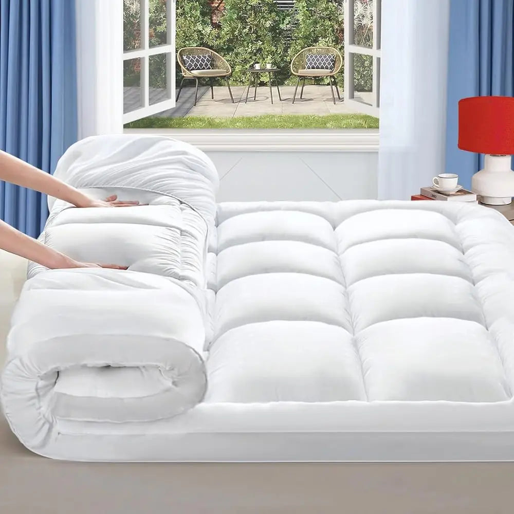 Extra Thick Mattress Cover Quilted Fitted Mattress Protector Plush Pillow Top Deep Elastic Pocket