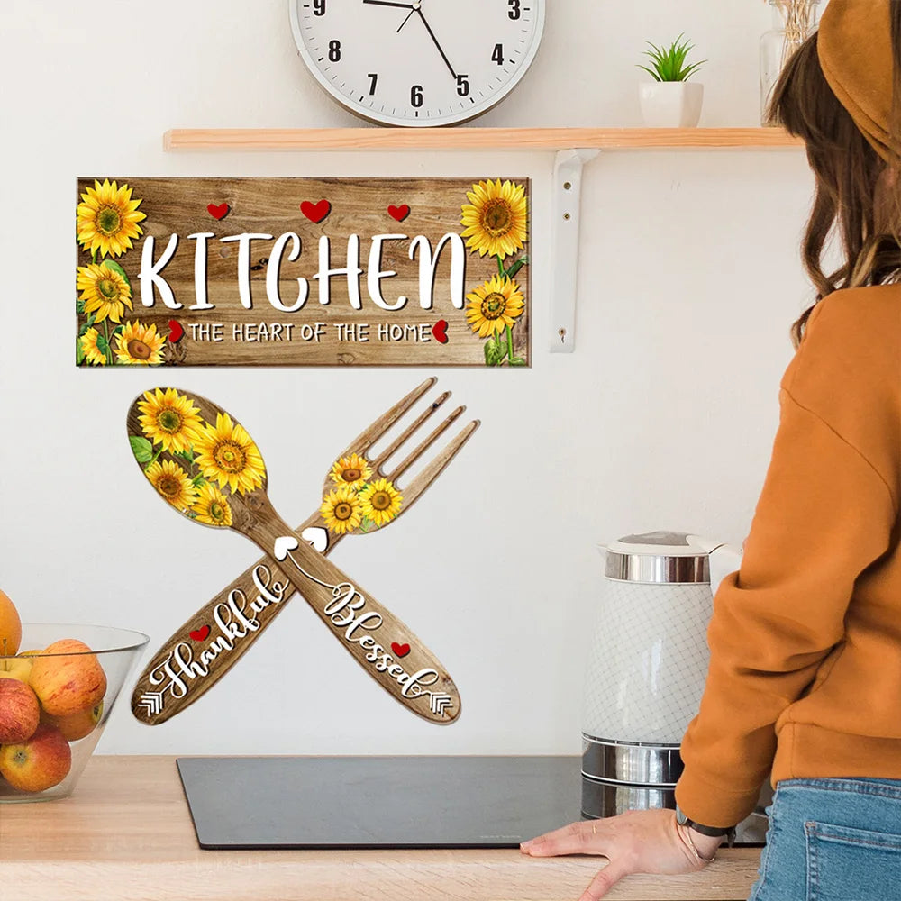 Sunflower Theme Kitchen Wallpaper Self-Adhesive Wall Stickers