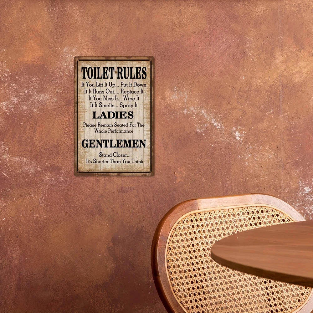 1pc, Vintage Plaque Iron Poster Wall Decor for Bathroom