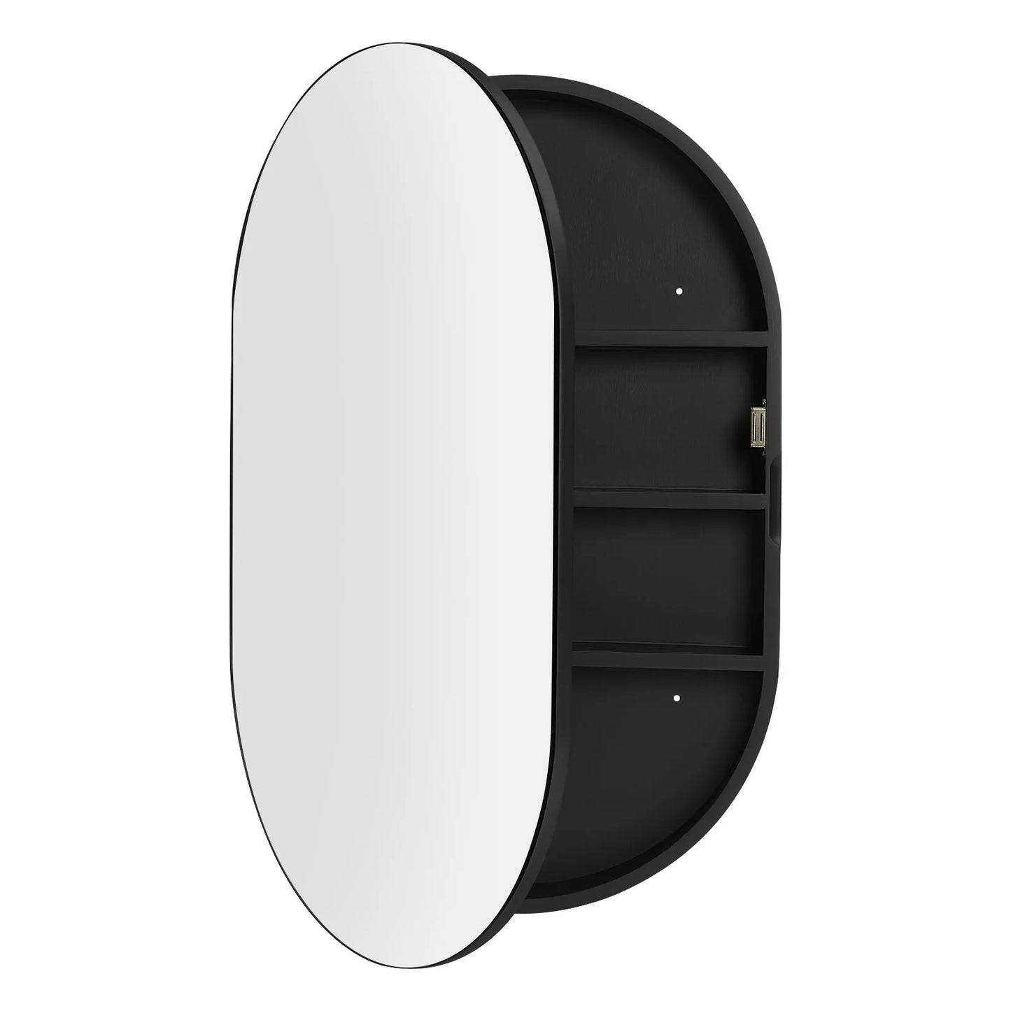 Oval Cabinet Mirror with Bathroom Wall Storage for Stylish Organization