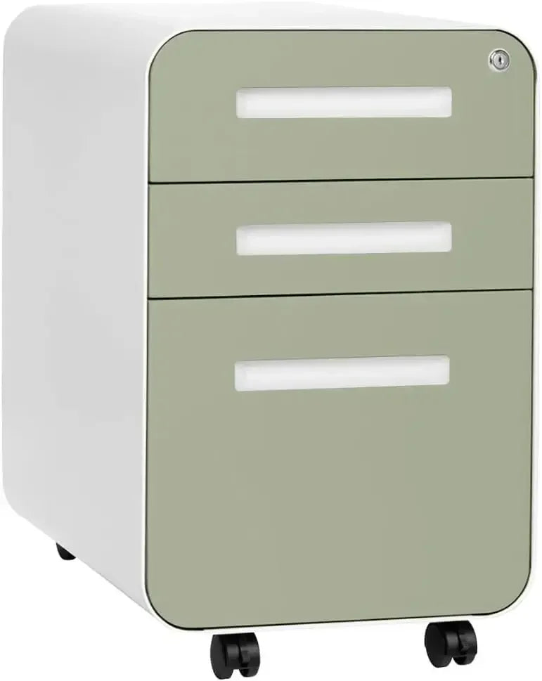 3 Drawer File Cabinet with Lock Under Office Desk Metal Filing Cabinet