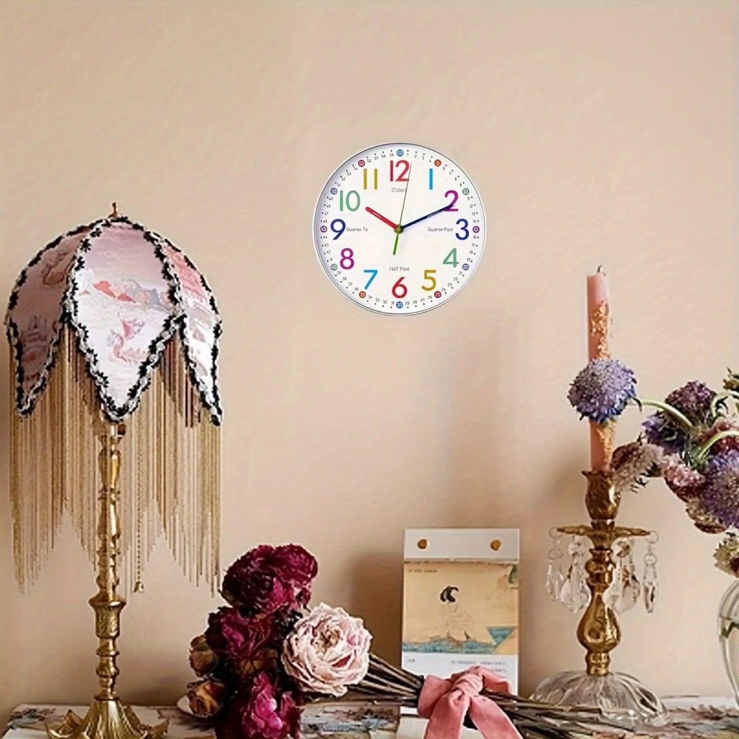 1pc Wall Clock,Fashionable Round Design