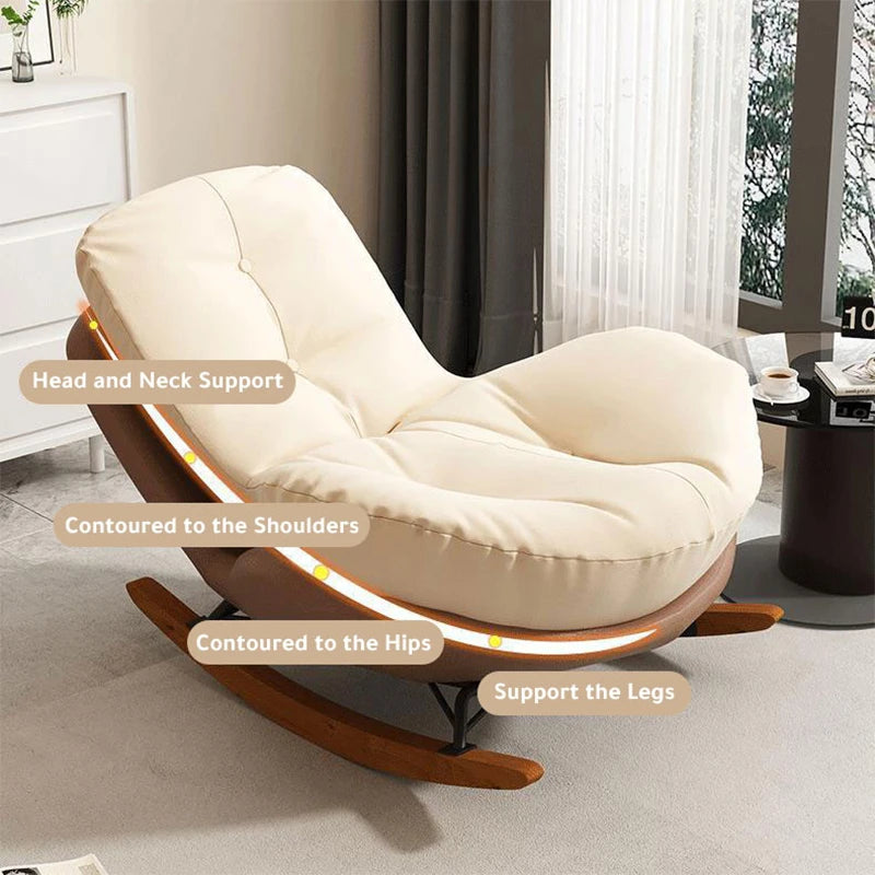 Large Cloth Rocking Chair Living Room Leisure Rocking Chair