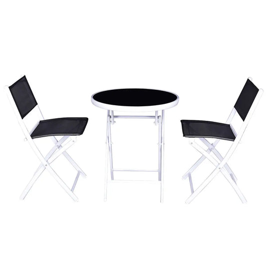 3 PCS Folding Bistro Table & chair Patio Furniture