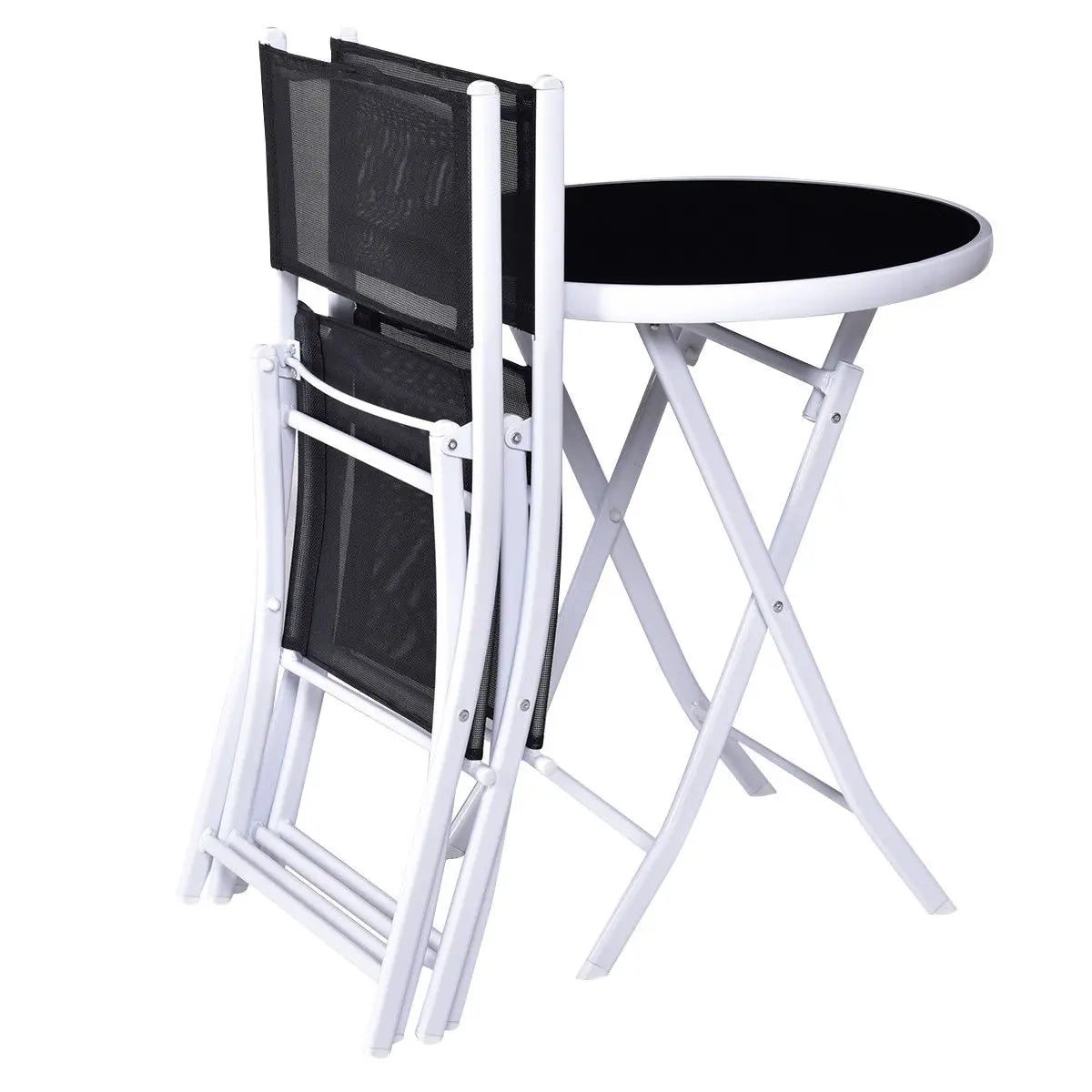 3 PCS Folding Bistro Table & chair Patio Furniture