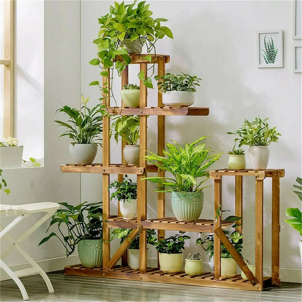 Beautiful 6-Tiered Wood Plant Flower Stand