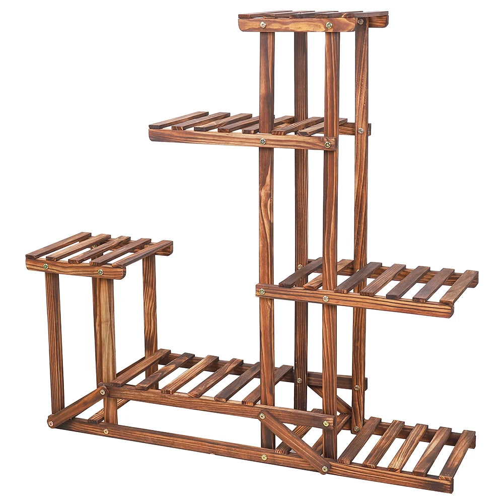 Beautiful 6-Tiered Wood Plant Flower Stand