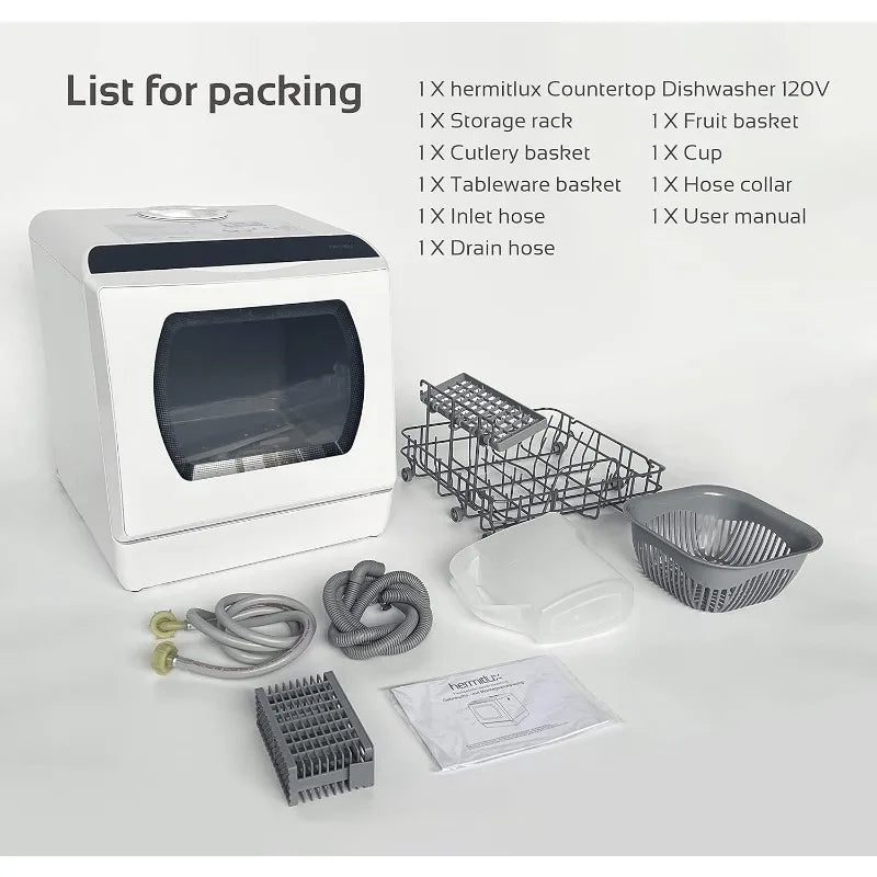 Portable Countertop Dishwasher, 5 Washing Programs With 5-Liter Built-in Water Tank