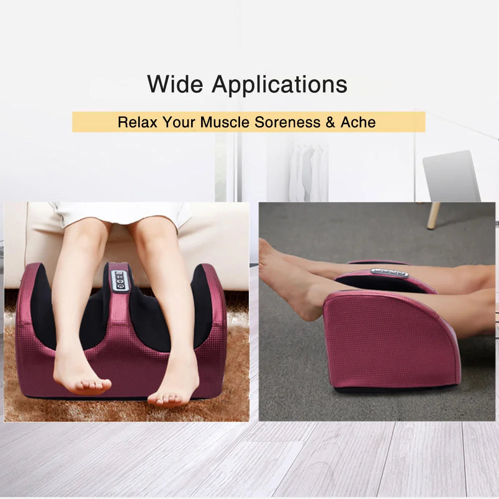 Electric Foot Massager Heating Therapy Hot Compression Roller Muscle Relaxation Pain Relief Foot Spa Machine