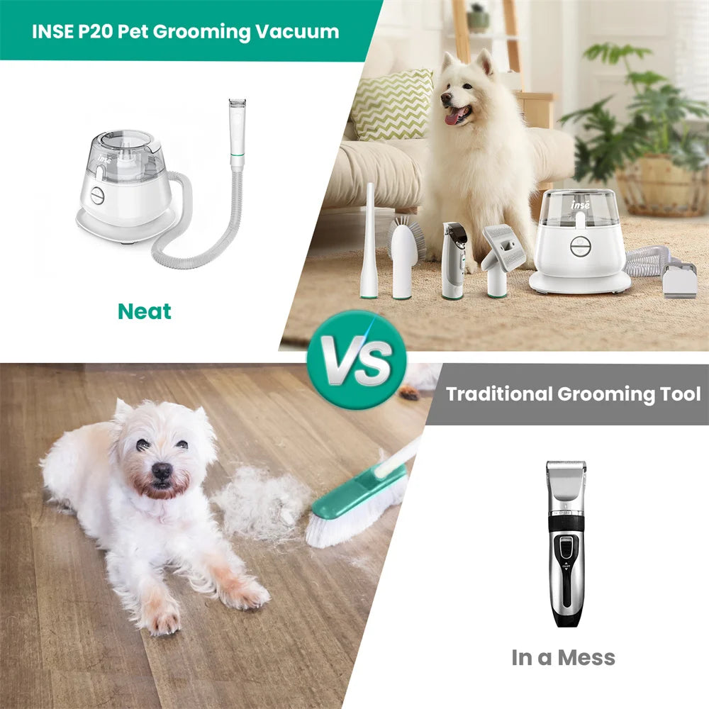 Professional Grooming Clippers with 5 Grooming Tools for Dogs Cats and