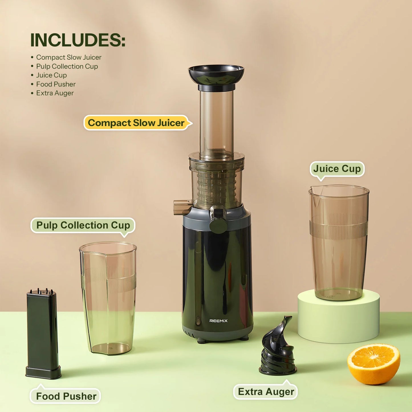 Cold Press juicer Machine Compact Size, Juice Extractor