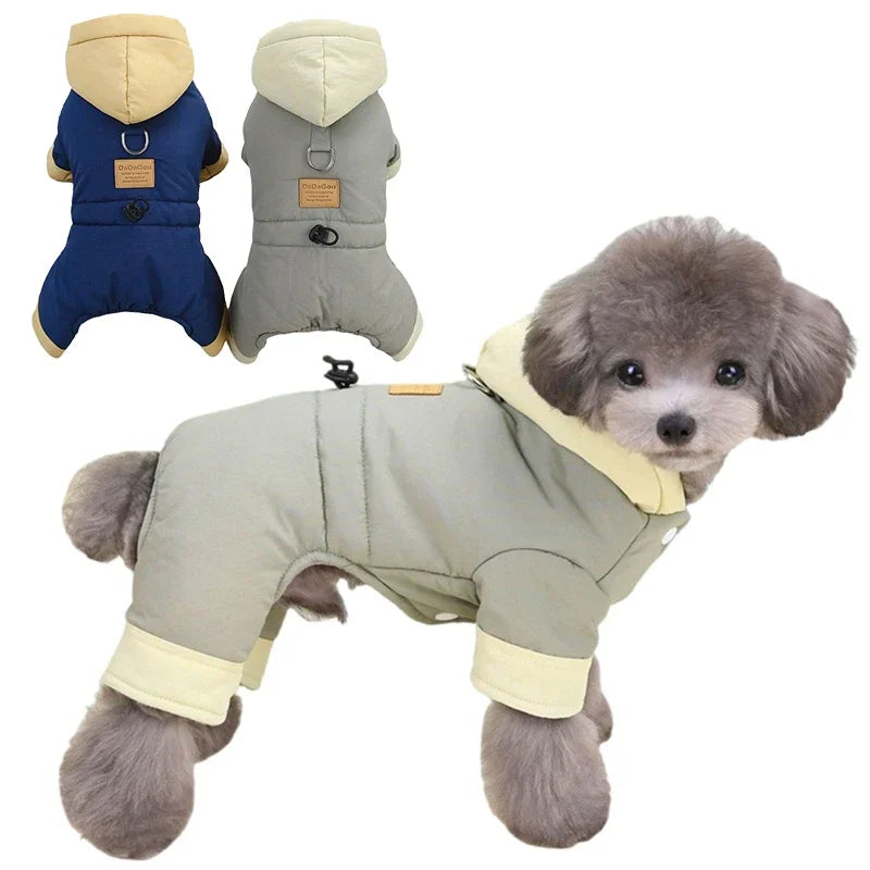 Thicken Warm Dog Jumpsuit Winter Dogs Clothes Windproof Puppy Overalls Poodle Jacket Pet Apparel