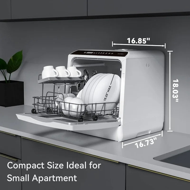 Portable Countertop Dishwasher, 5 Washing Programs With 5-Liter Built-in Water Tank