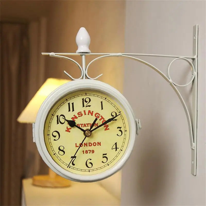 Unique Double-Sided Antique Mini Wall Hanging Clocks Living Room Bedroom Study Classic Wall Decor
