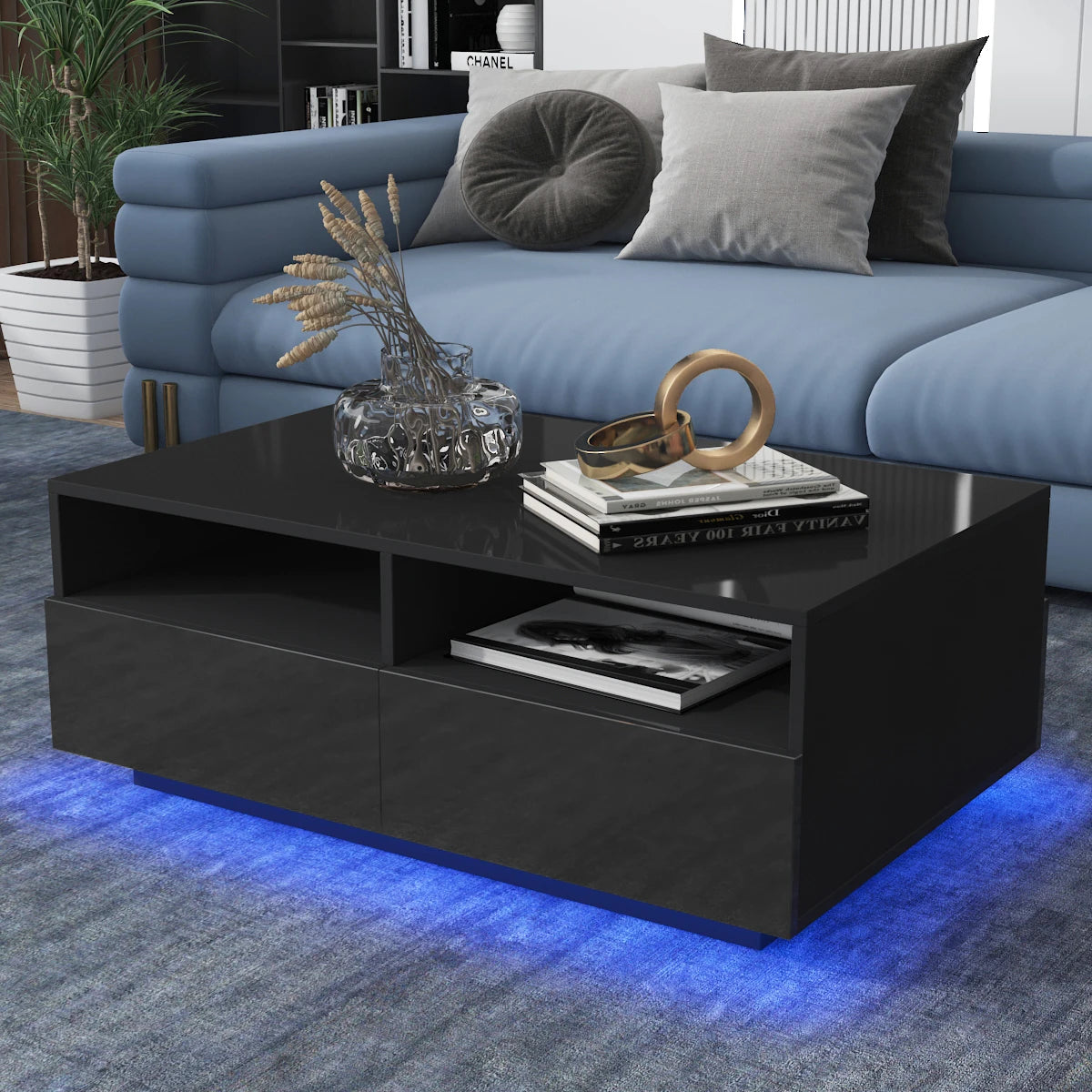 LED Coffee Table High Gloss Simple Design Side Table