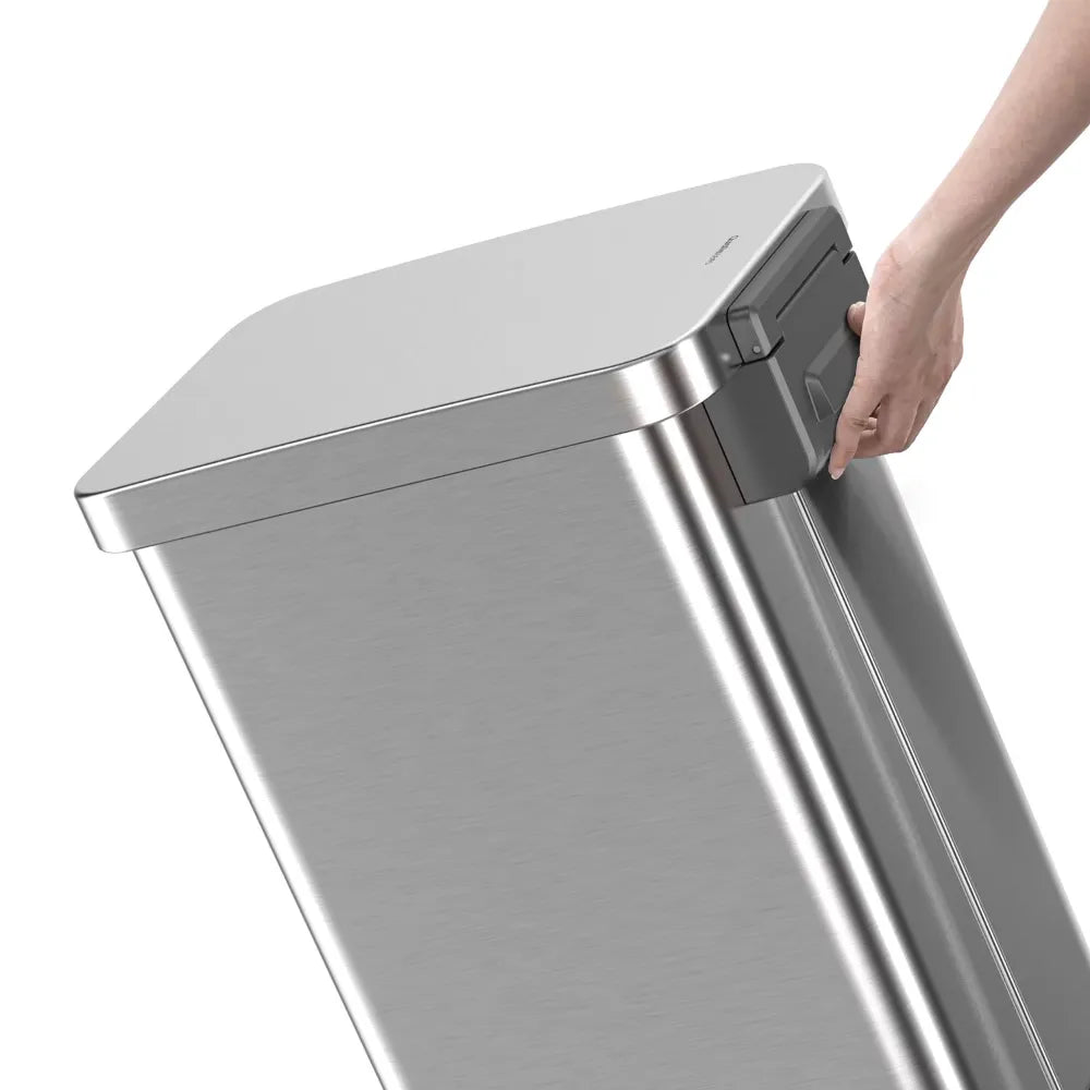 13.2 Gallon Trash Can, Stainless Steel with step