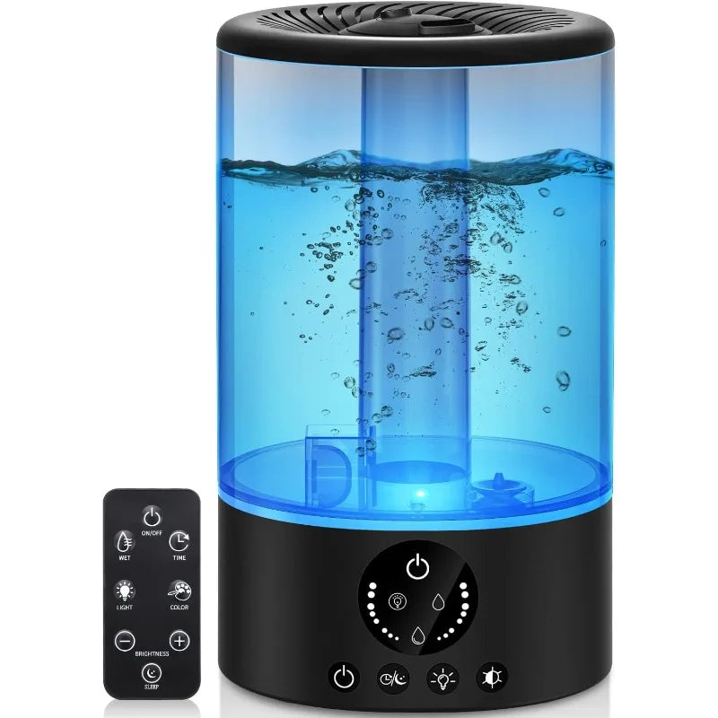 Humidifier with Remote Control,6 Dimmer Adjustable Mist Levels, Timer, Auto Shut-Off