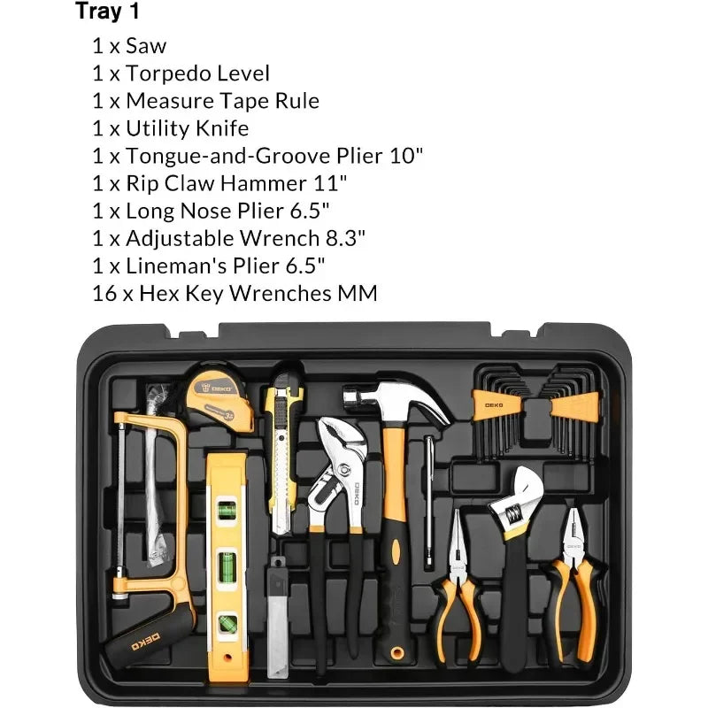 258 Piece Tool Kit with Set Mechanic Case Trolley Portable