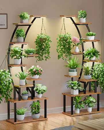 Stand Indoor with Grow Lights, 6-Tiered Tall Plant Shelf, 63"