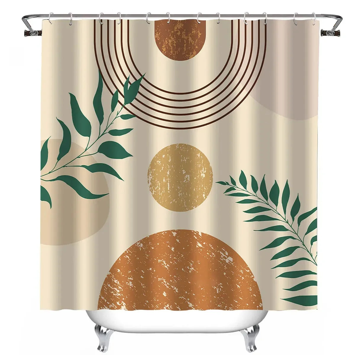 Shower Curtain Waterproof Bathroom Curtain with 12 Hooks