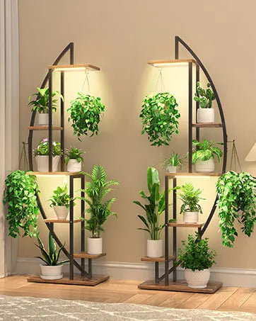 Stand Indoor with Grow Lights, 6-Tiered Tall Plant Shelf, 63"