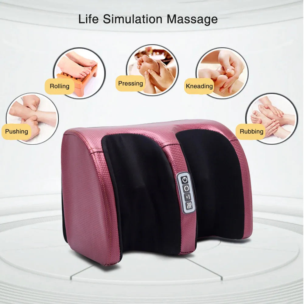 Electric Foot Massager Heating Therapy Hot Compression Roller Muscle Relaxation Pain Relief Foot Spa Machine