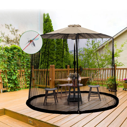 Garden Umbrella Insect Net Foldable Windproof Height Adjustable