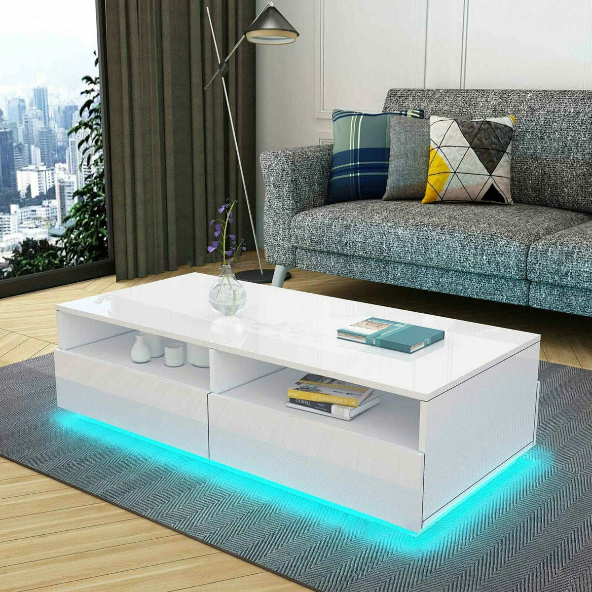 LED Coffee Table High Gloss Simple Design Side Table