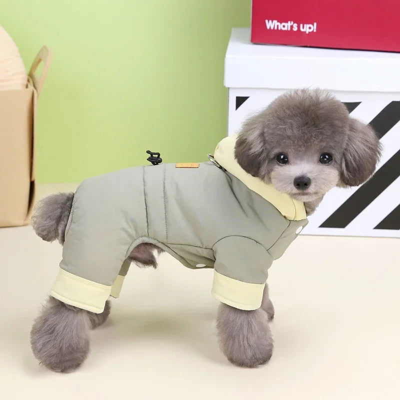 Thicken Warm Dog Jumpsuit Winter Dogs Clothes Windproof Puppy Overalls Poodle Jacket Pet Apparel