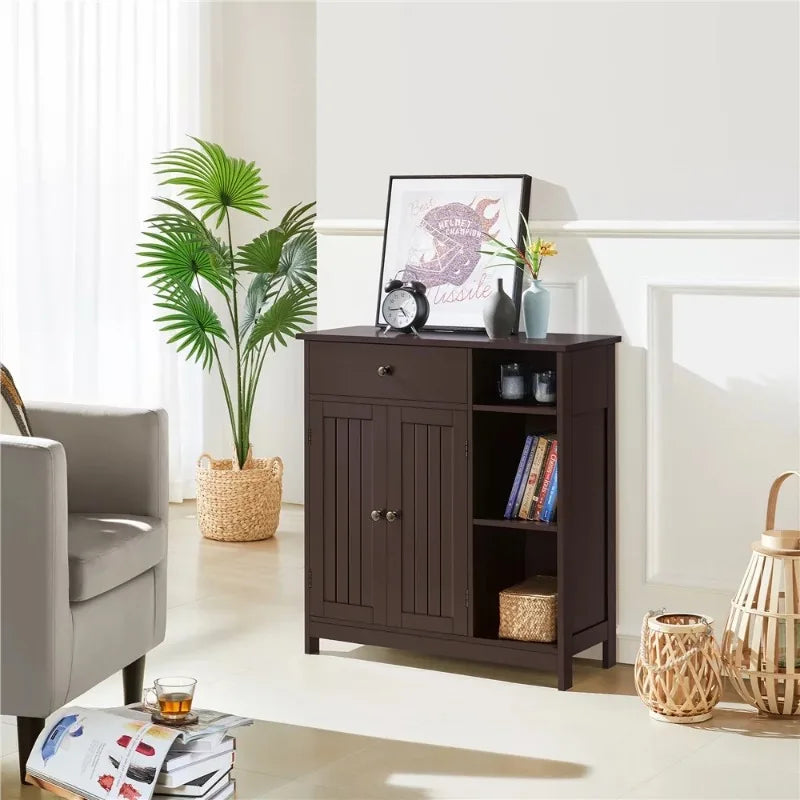 Large Storage Cabinet with Drawer for Bathroom Living Room, White