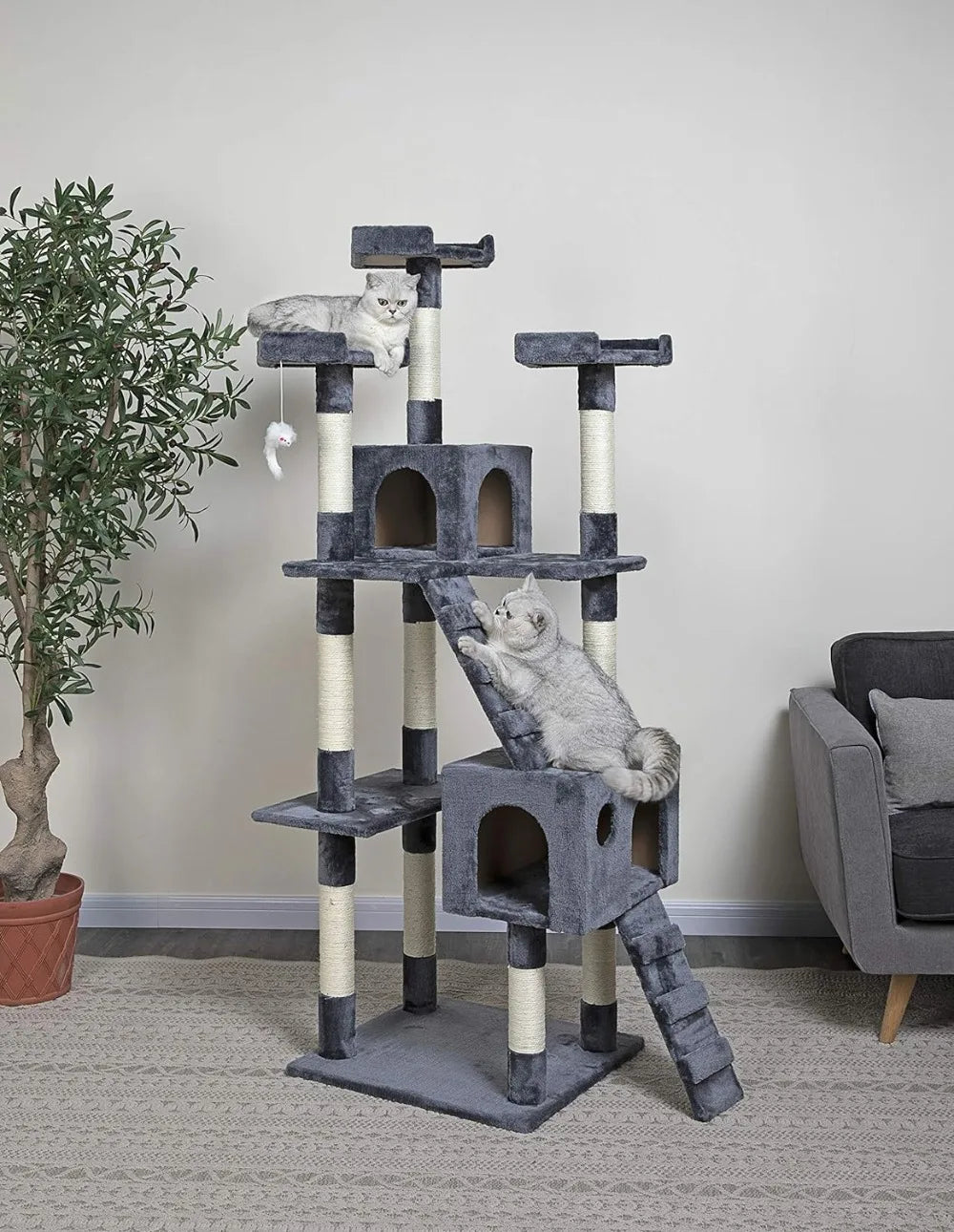 72" Tall Extra Large Cat Tree Kitty Tower Condo