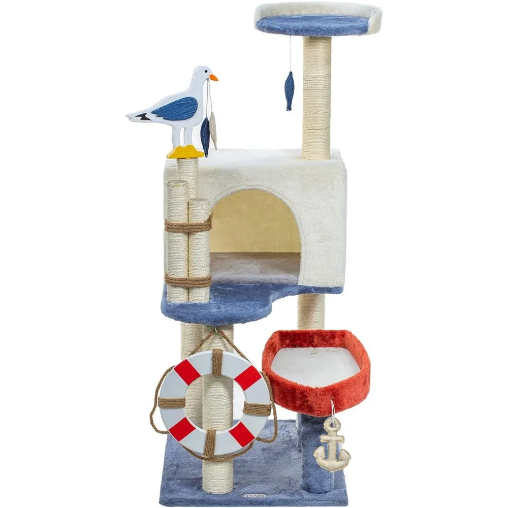 Tree Tower Condo Furniture Apartment Plush Habitat Kitten Amusement Platform with Scratch Posts