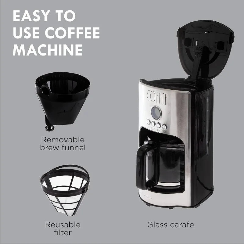 Programmable Electric Coffee Machine for Brewing Coffee 12 Cups