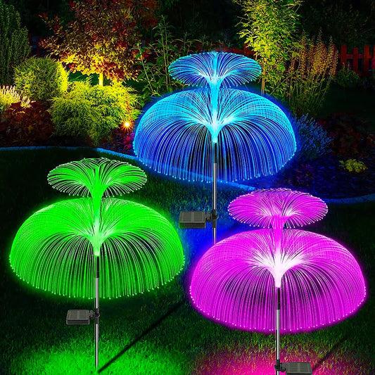 Double Solar Jellyfish Light 7 Colors Solar Garden Lights LED Outdoor Waterproof Decor for Lawn Patio