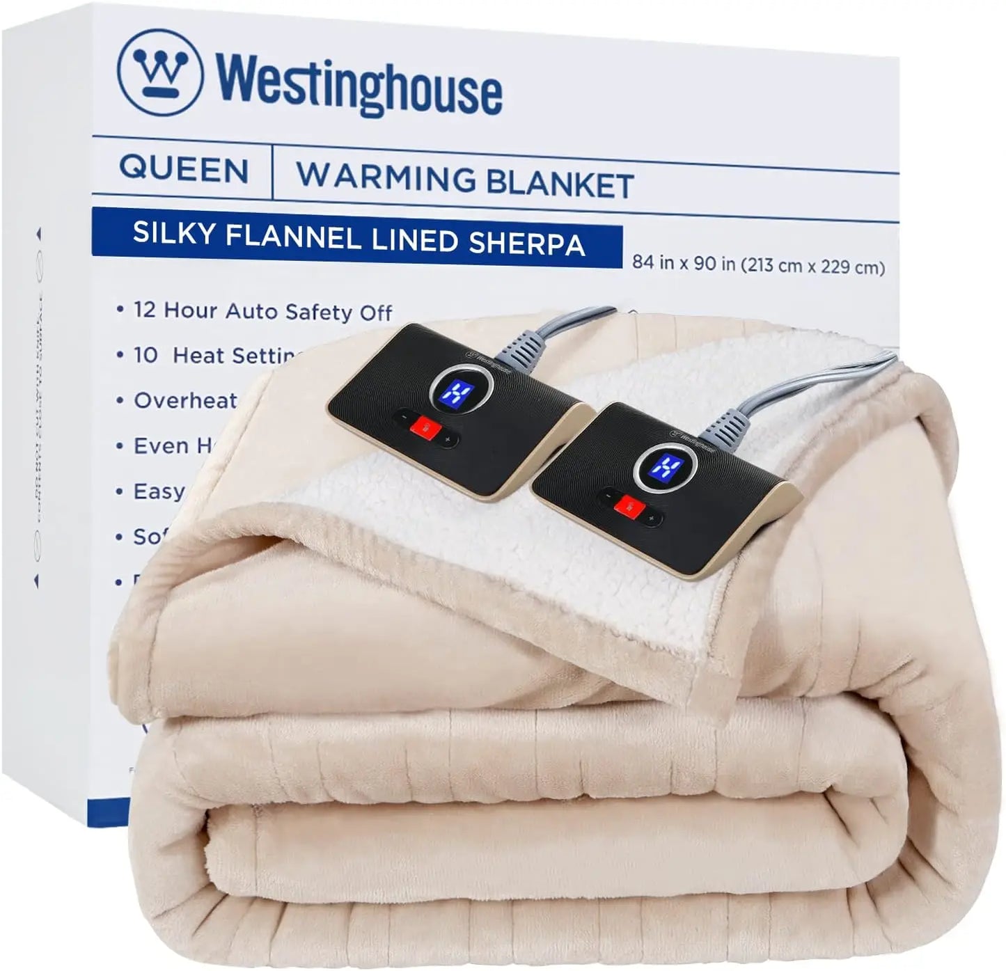 Heated Blanket Queen Electric Blanket with 10 Heating Levels,12 Hours Auto Off, Fast Heating Blanket