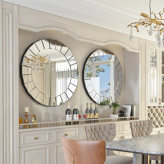 31.5" Large Round Decorative Mirrors for Wall Decor