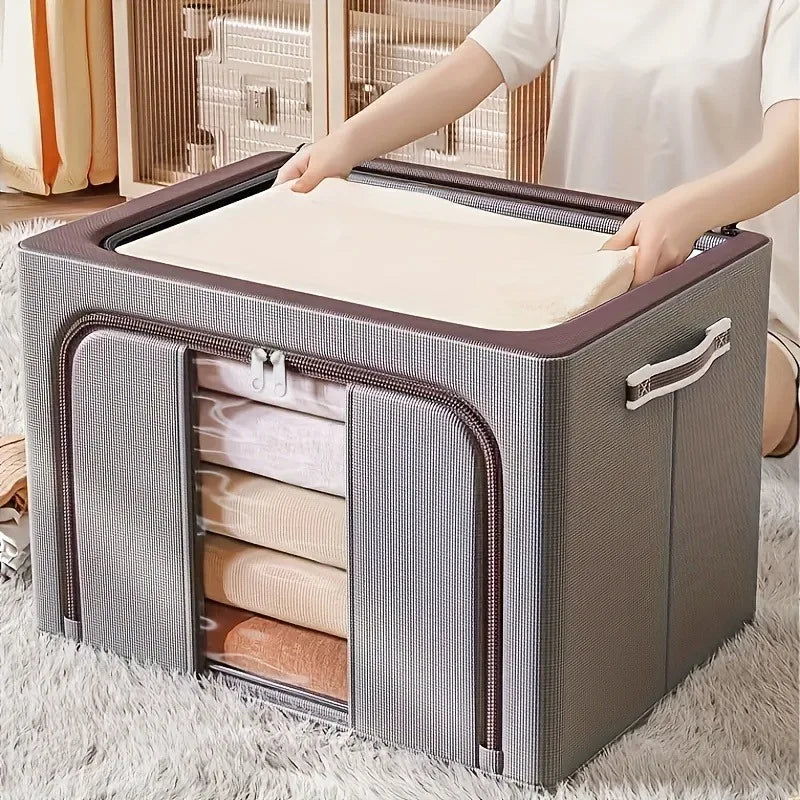 Large Capacity Cloth Dustproof Storage Box with Zipper Wardrobe Organizer