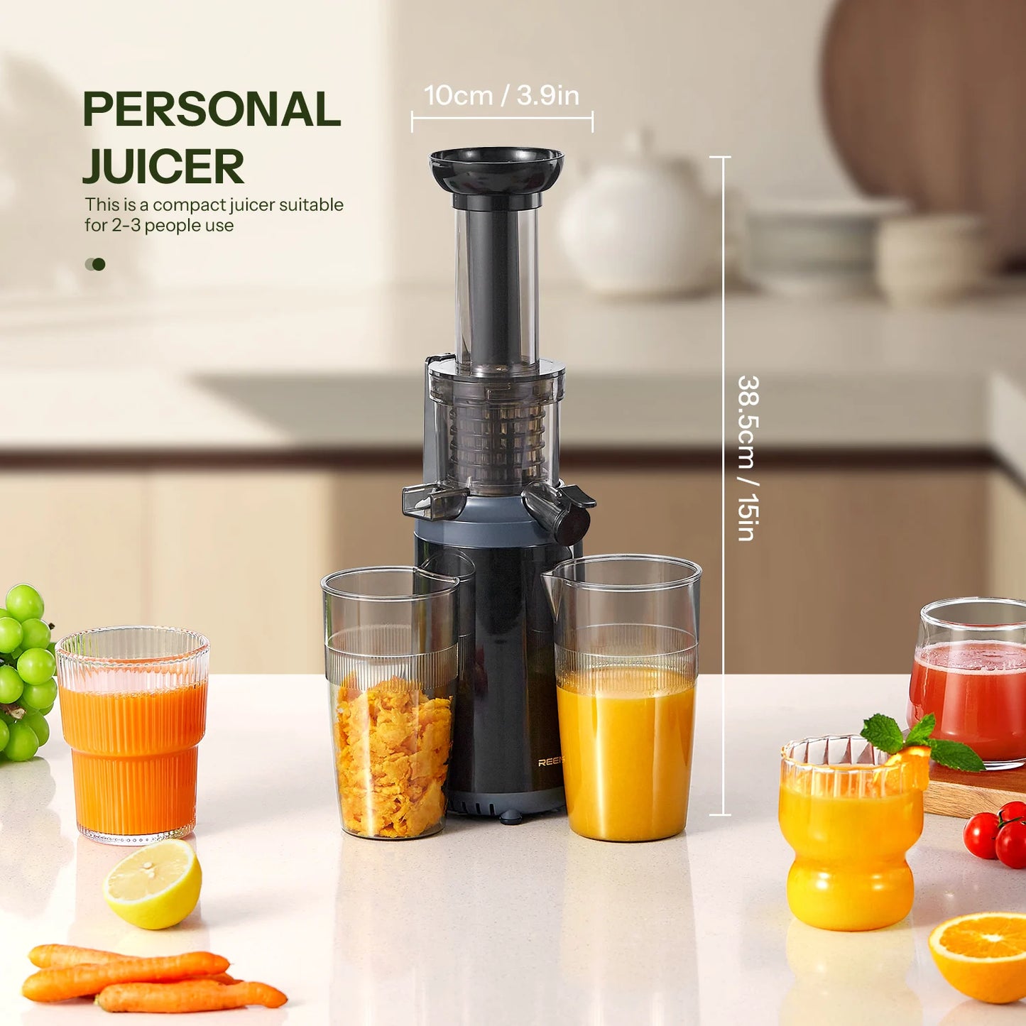 Cold Press juicer Machine Compact Size, Juice Extractor