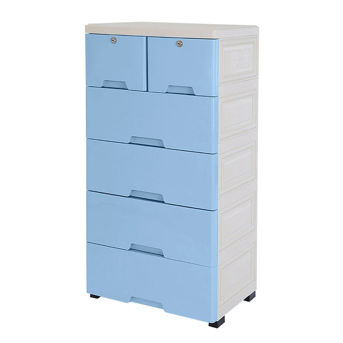 Blue 6-Drawer Storage Cabinet Tower Organizer