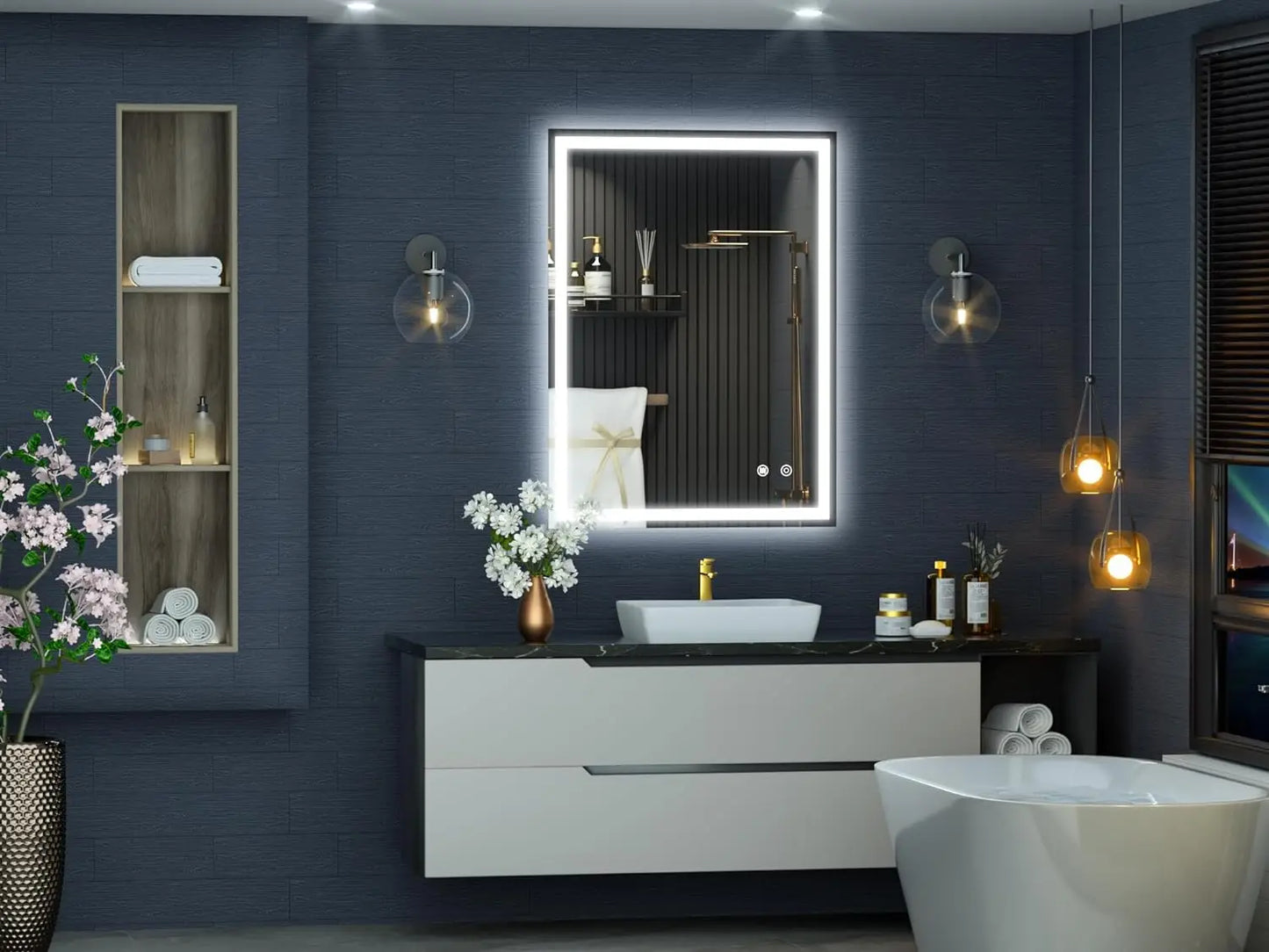 20×26 LED Lighted Vanity Mirrors for Bathroom with Anti-Fog, Dimmable, 3 Colors (Horizontal/Vertical)