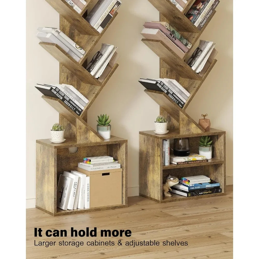 6 Tier Tree Small Floor Standing Bookshelf